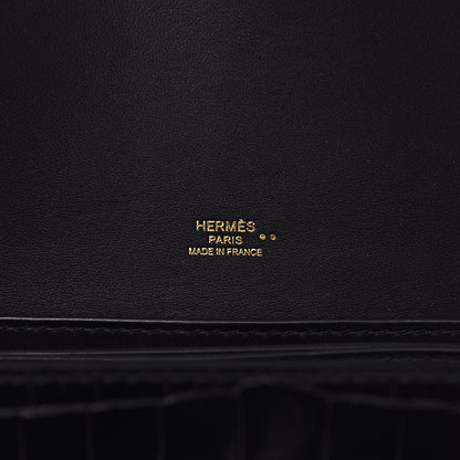 Hermes Shiny Niloticus Crocodile Sac Roulis 23 Black 8 of 15