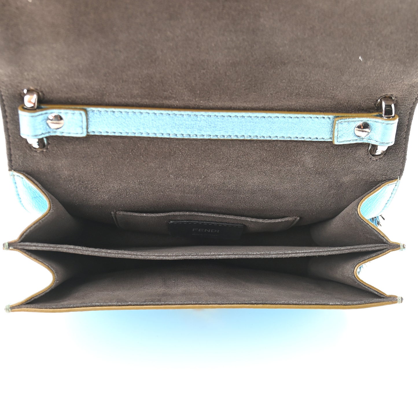 Vitello Catalan Mirror Scalloped Multi Studded Small Kan I Shoulder Bag Blue