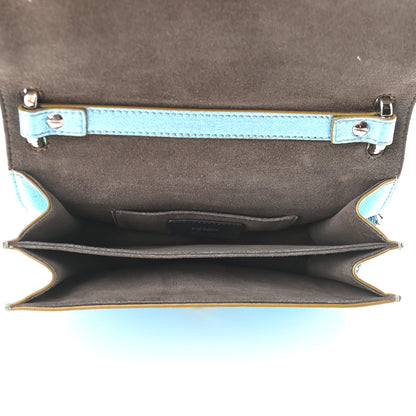 Fendi Vitello Catalan Mirror Scalloped Multi Studded Small Kan I Shoulder Bag Blue 5 of 10