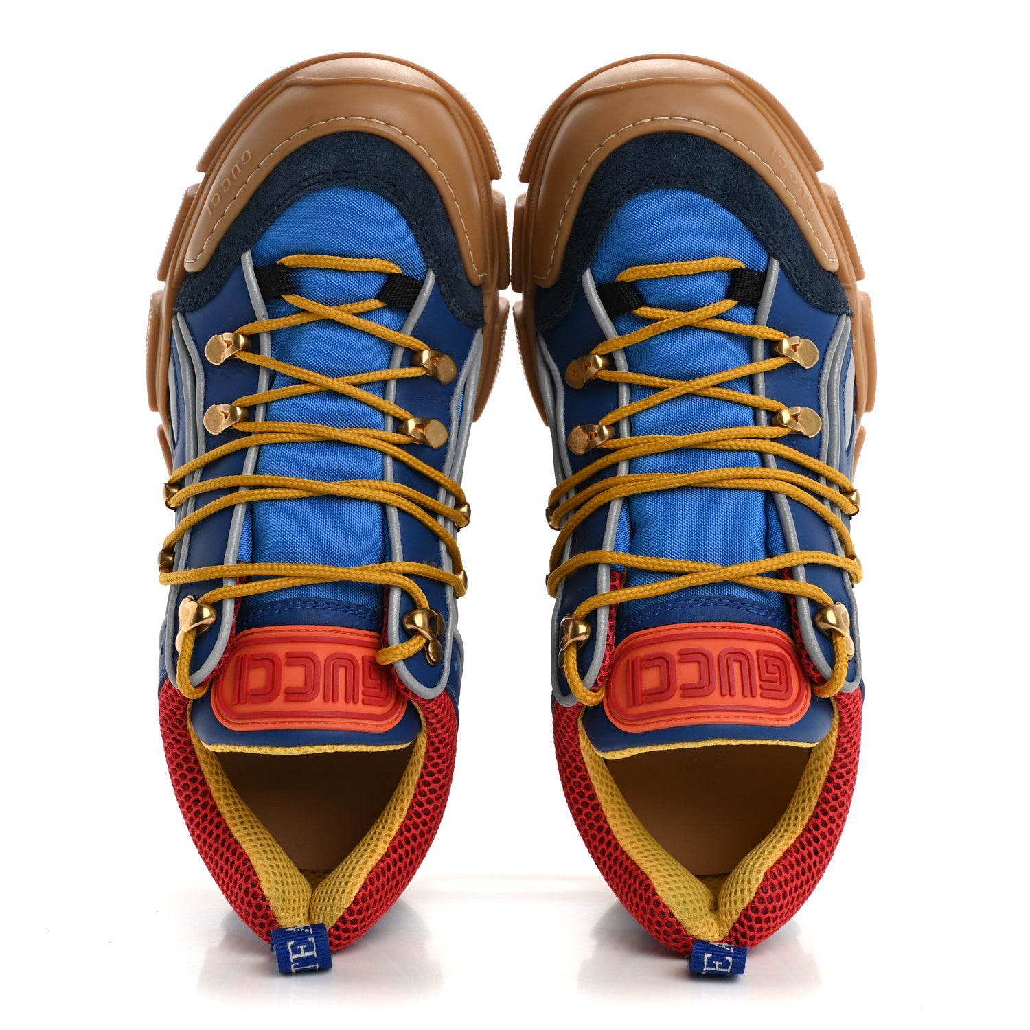 Gucci X SEGA Nylon Suede Calfskin Mens Flashtrek Sneakers 7 Bright