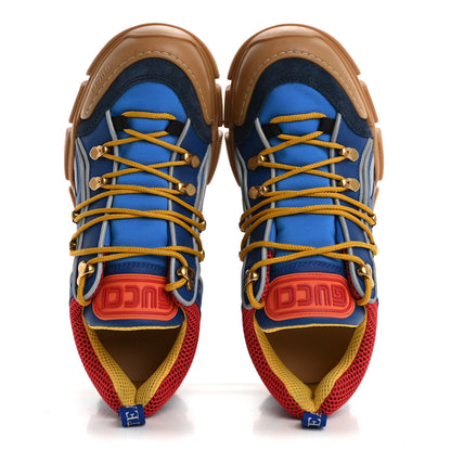 Gucci X SEGA Nylon Suede Calfskin Mens Flashtrek Sneakers 7 Bright Splash 2 of 14