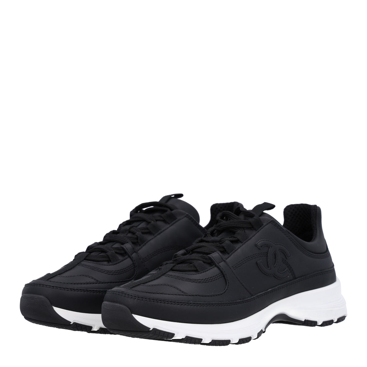 Calfskin CC Womens Sneakers 38 Black