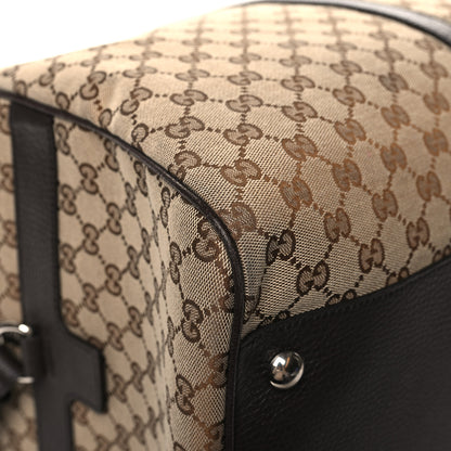 Gucci Monogram Dollar Calfskin Large Boston Duffle Bag Beige Ebony Testa di Moro Marrone Scuro 8 of 11