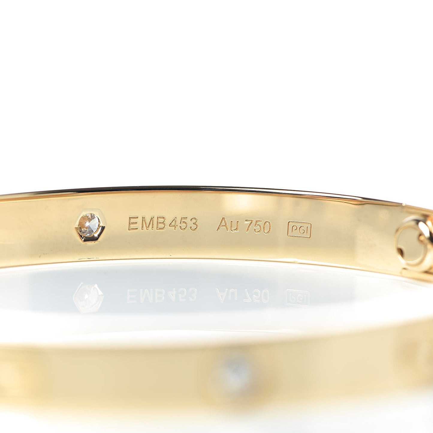 18K Yellow Gold 4 Diamond LOVE Bracelet 18