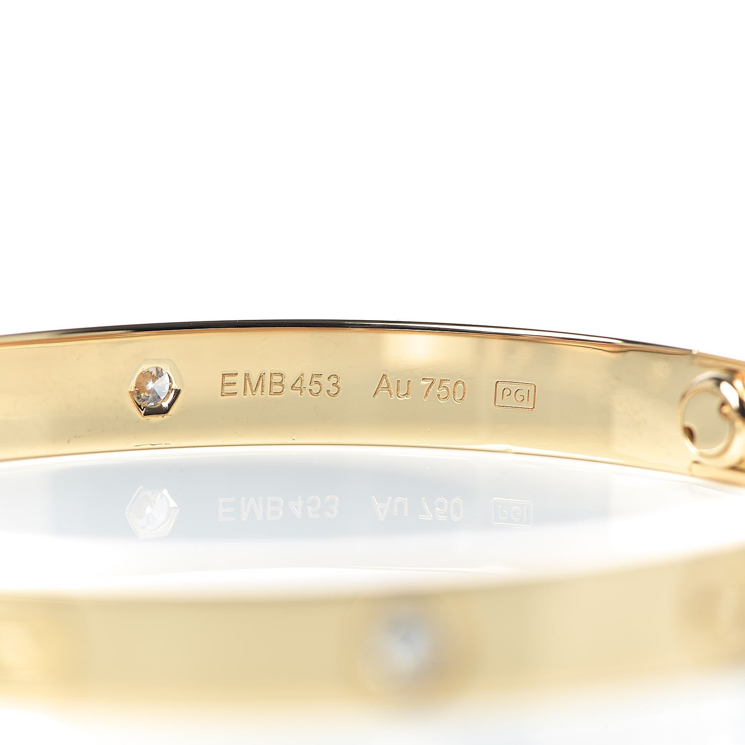 Cartier 18K Yellow Gold 4 Diamond LOVE Bracelet 18 5 of 8