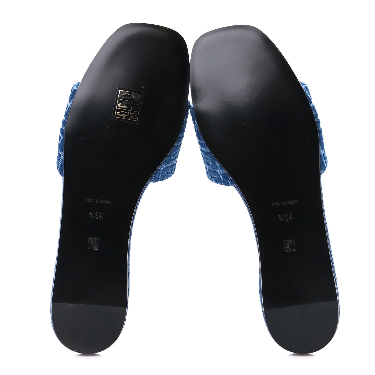 Jacquard 4G Logo Mule Slide Sandals 39.5 Denim Blue
