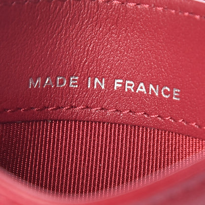 Chanel Caviar Quilted Card Holder Dark Pink 7 of 9