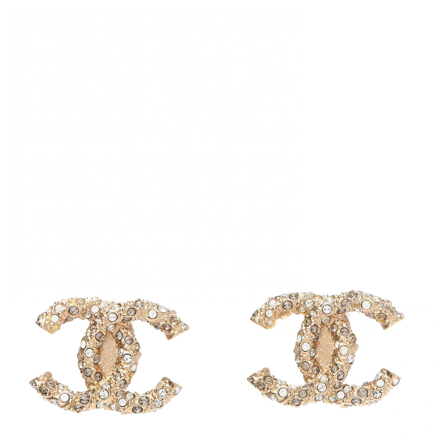 Crystal CC Earrings Light Gold