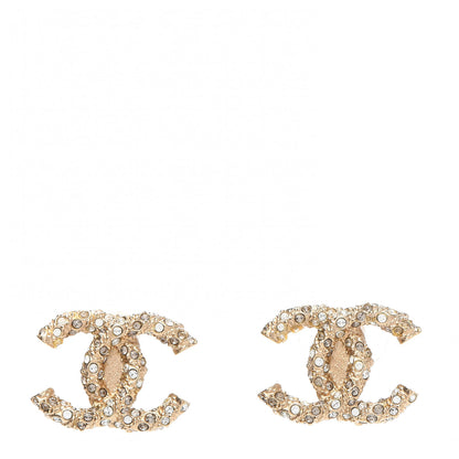 Chanel Crystal CC Earrings Light Gold 1 of 5