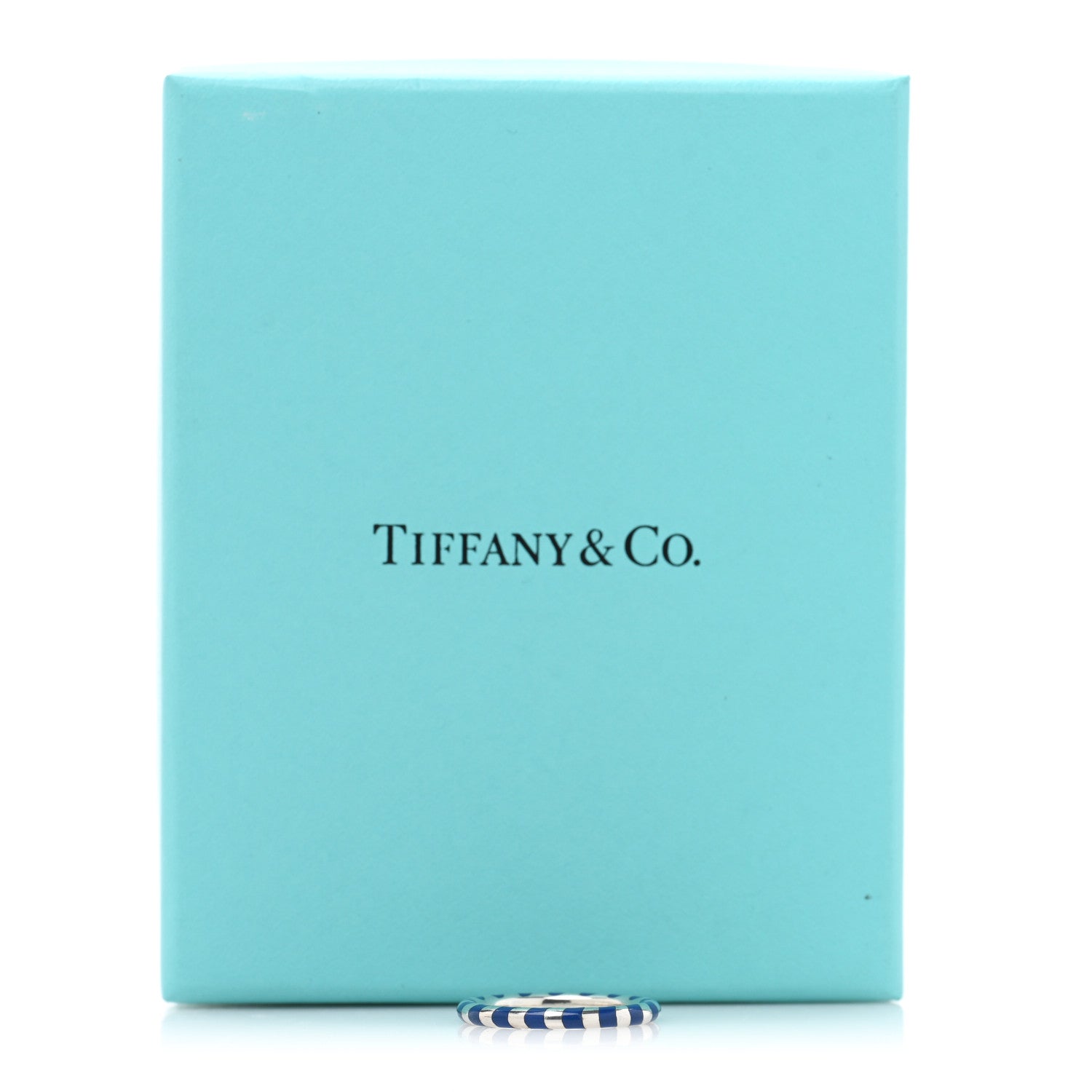 Tiffany Sterling Silver Enamel Candy Cane Ring 50 5.5 Blue 5 of 5