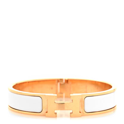 Hermes Enamel Narrow Clic Clac H Bracelet PM White 1 of 5