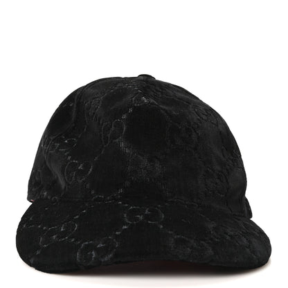 Gucci Velvet GG Monogram Baseball Hat S Black 3 of 10