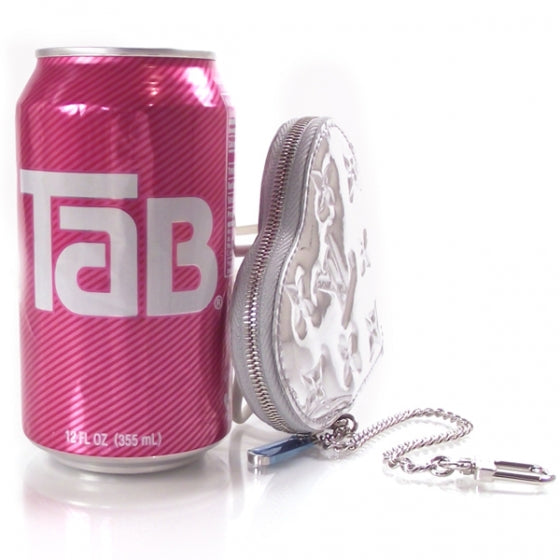 Monogram Miroir Heart Coin Purse Silver