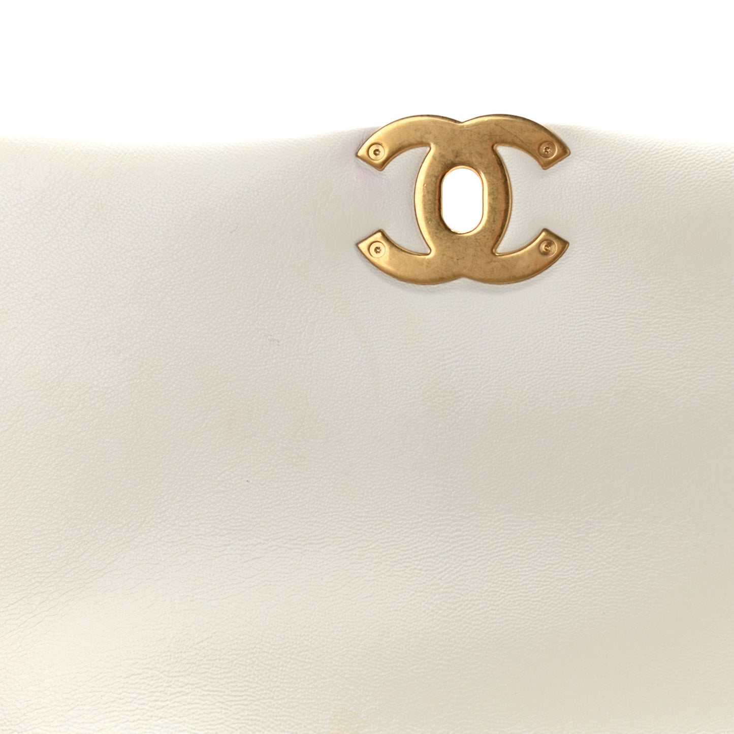 Goatskin Quilted Large Chanel 19 Flap White