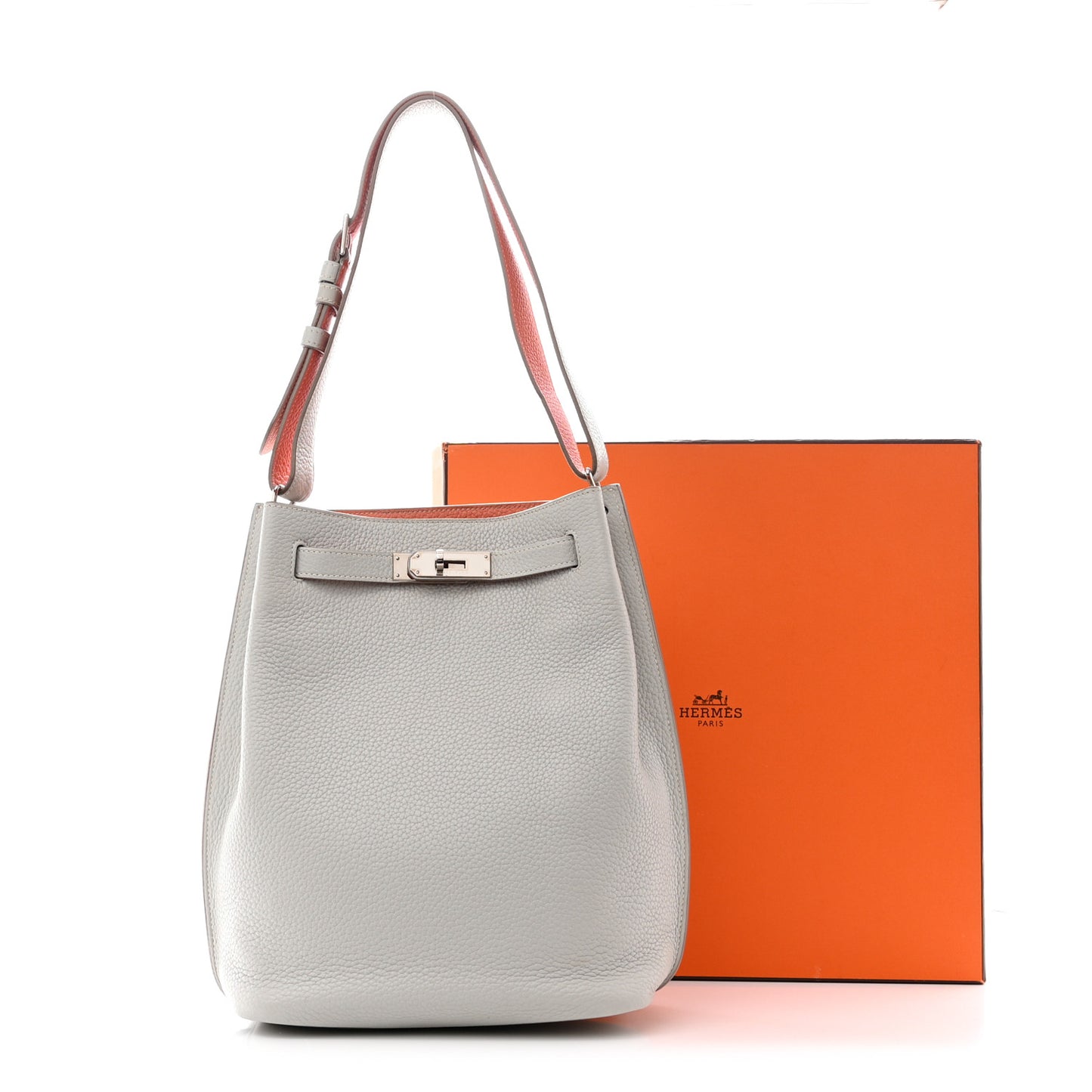 Taurillon Clemence Verso So Kelly 22 Gris Perle Crevette
