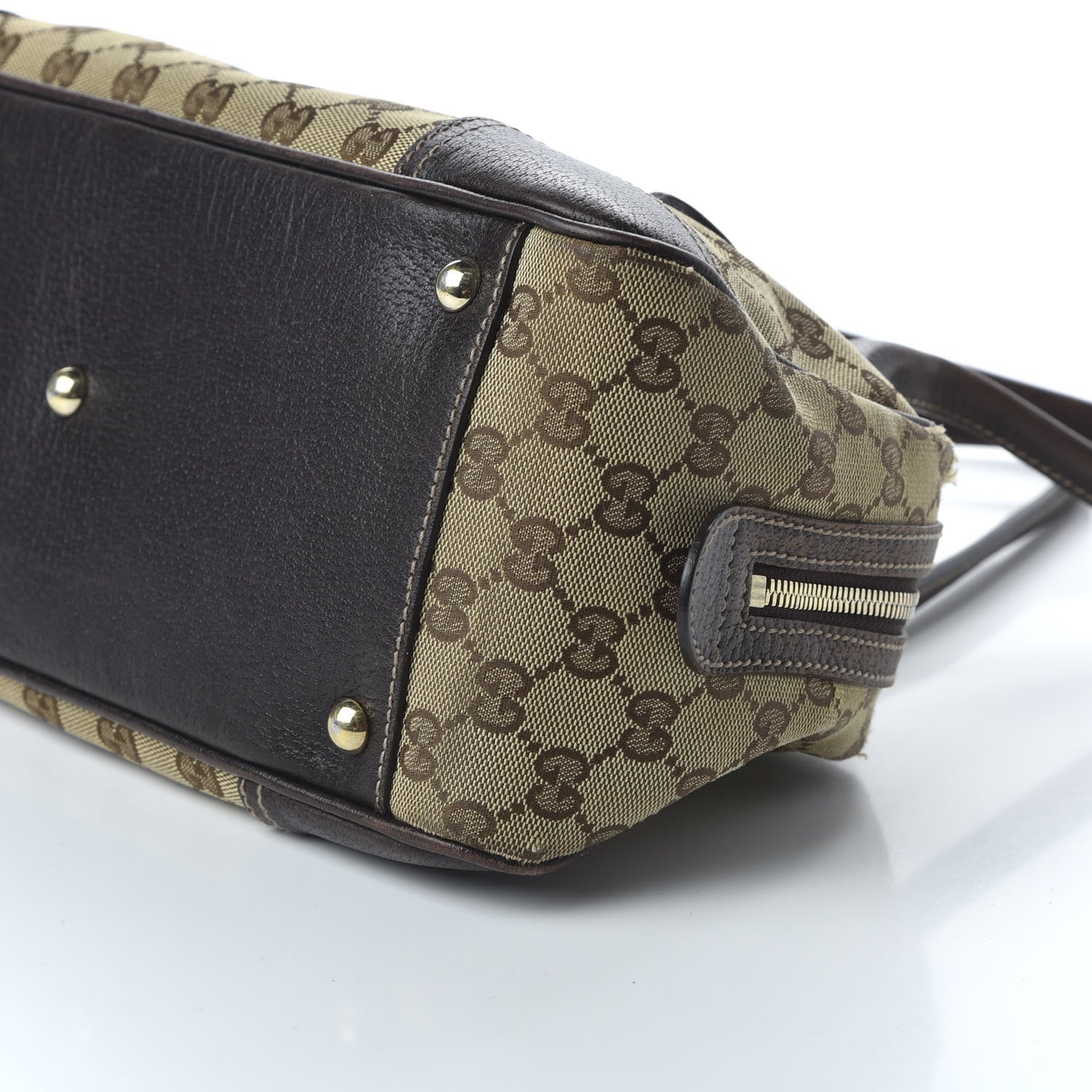 Gucci Monogram Small Princy Satchel Dark Brown 8 of 14
