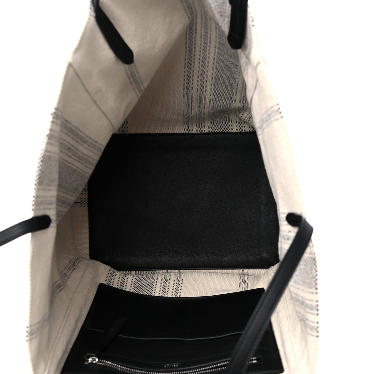 Canvas Striped Large Phantom Cabas White Grey