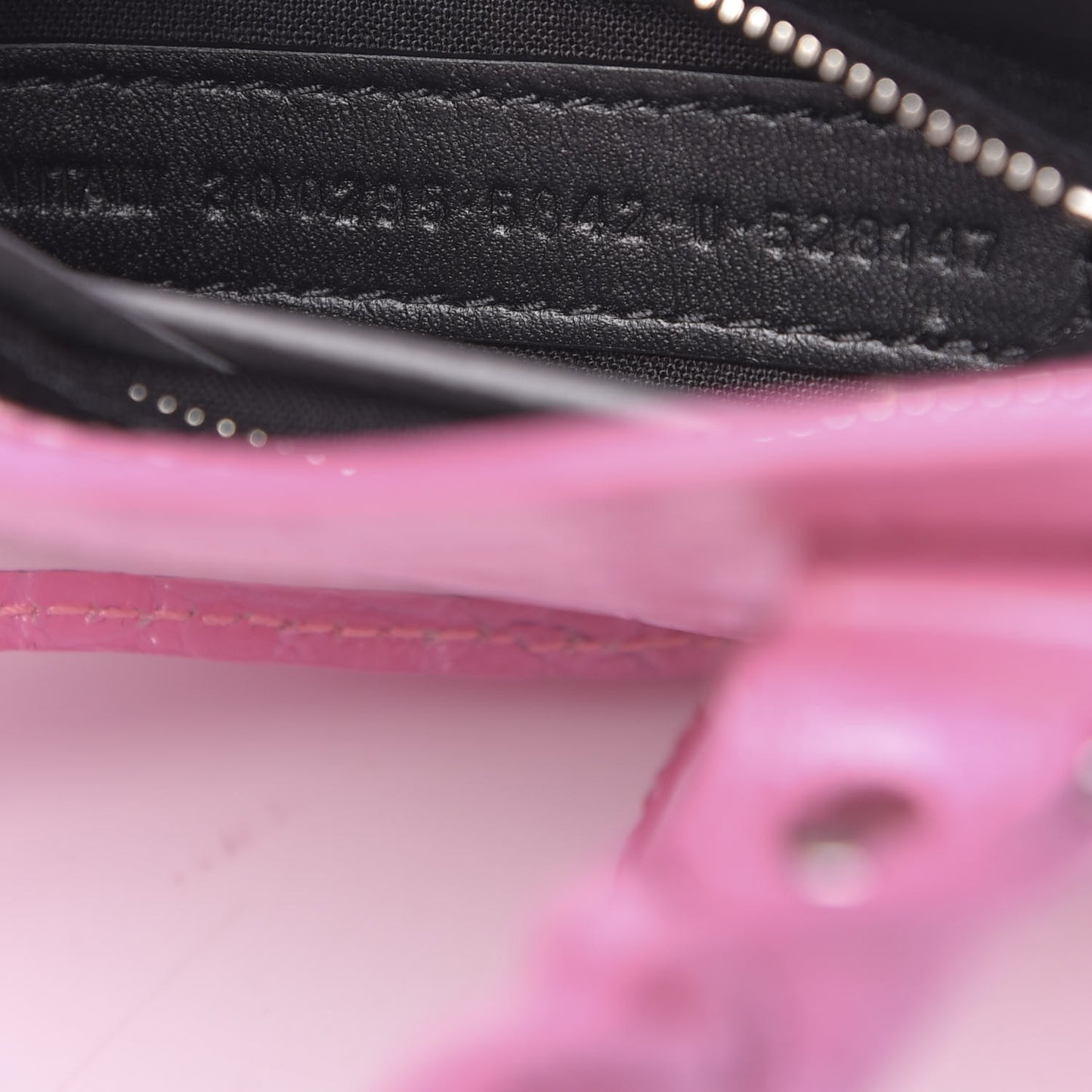 Shiny Supple Calfskin Crocodile Embossed Classic Silver Hardware Mini City Baby Pink