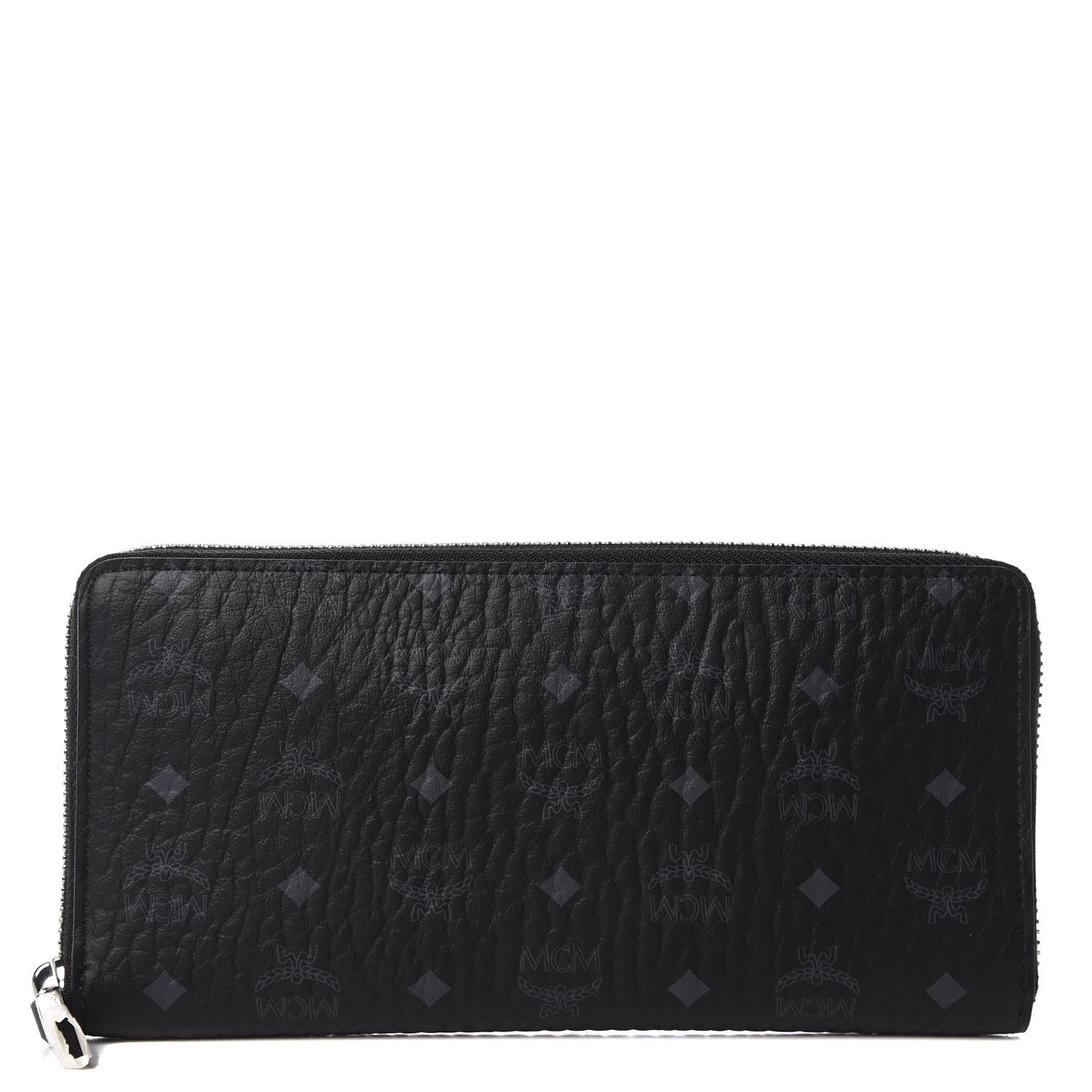 MCM Visetos Large Zip Around Wallet Black 1 of 8