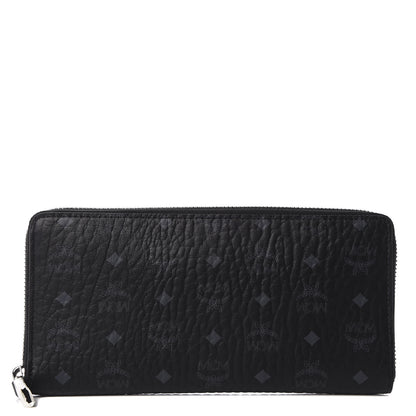 MCM Visetos Large Zip Around Wallet Black 1 of 8