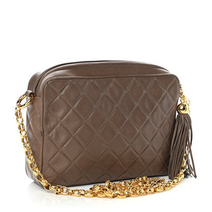 Chanel Lambskin Quilted Tassel Camera Case Brown 3 of 10