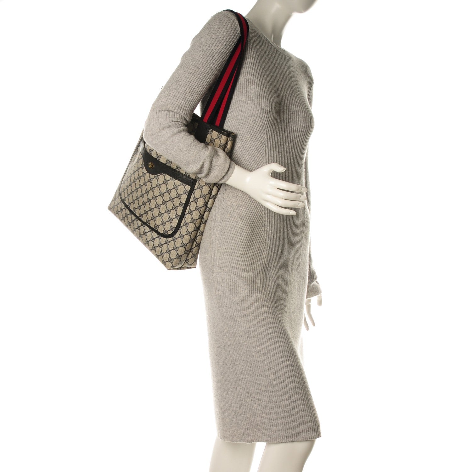Gucci GG Plus Monogram Shoulder Bag Navy 2 of 11