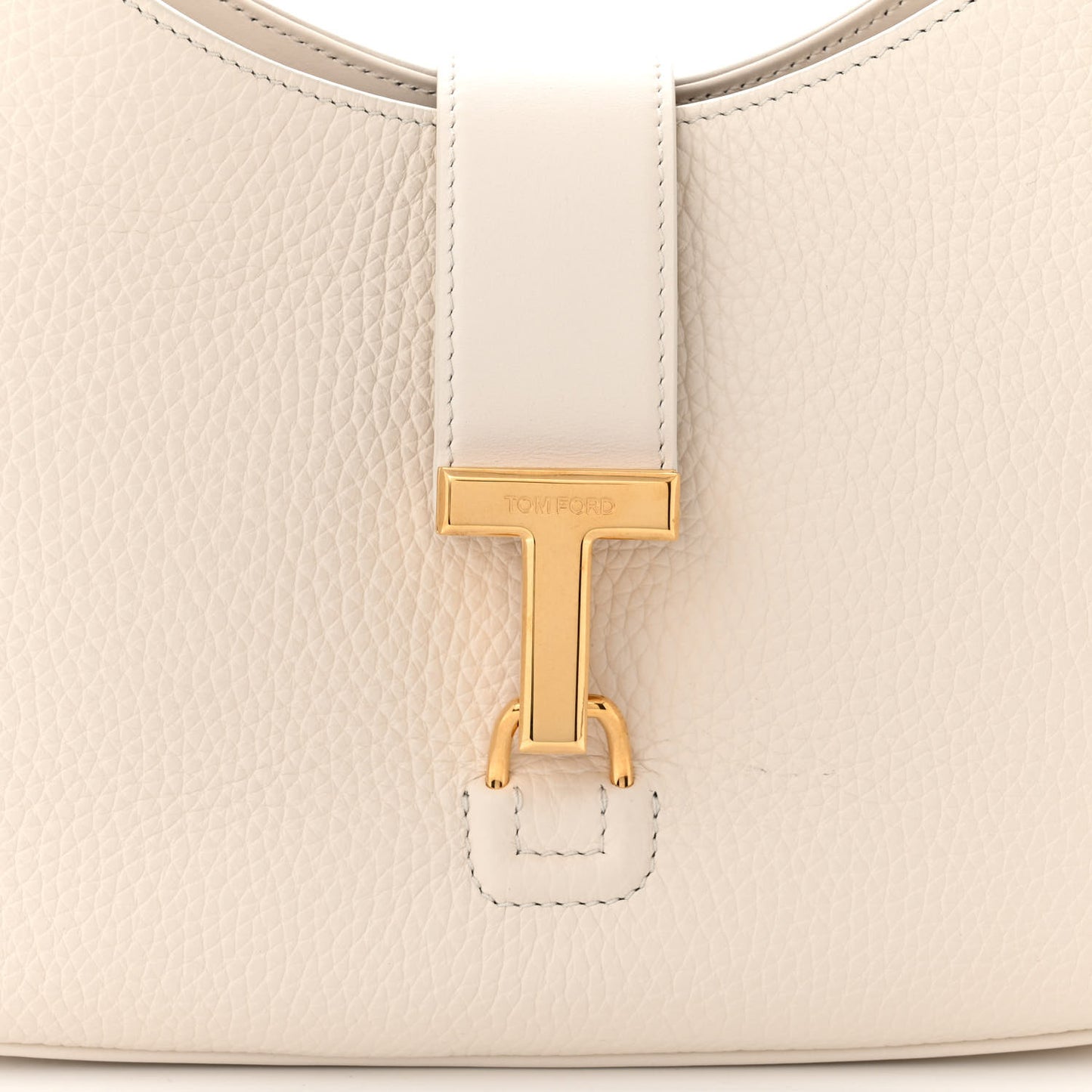 Pebbled Calfskin Monarch Hobo Bag Chalk