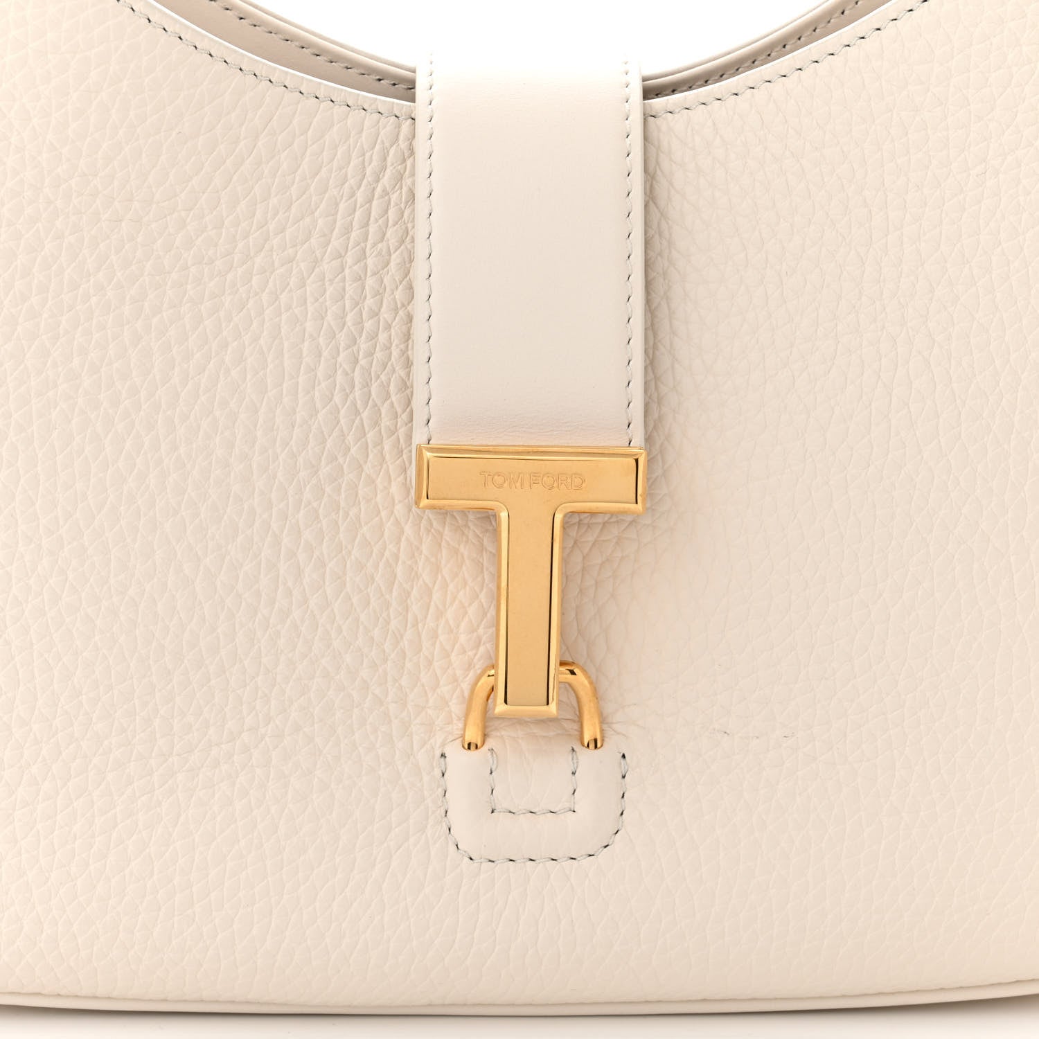Tom Ford Pebbled Calfskin Monarch Hobo Bag Chalk 7 of 12