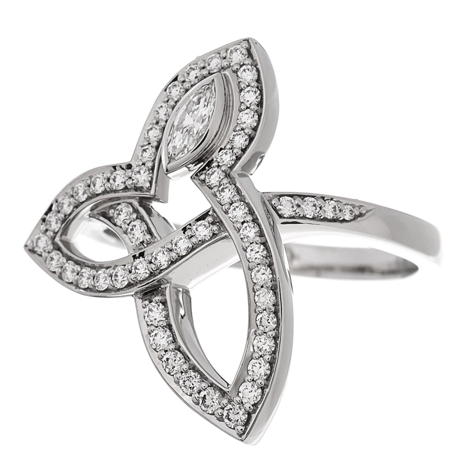 Harry Winston Platinum Diamond Lily Cluster Ring 53 6.25 3 of 7