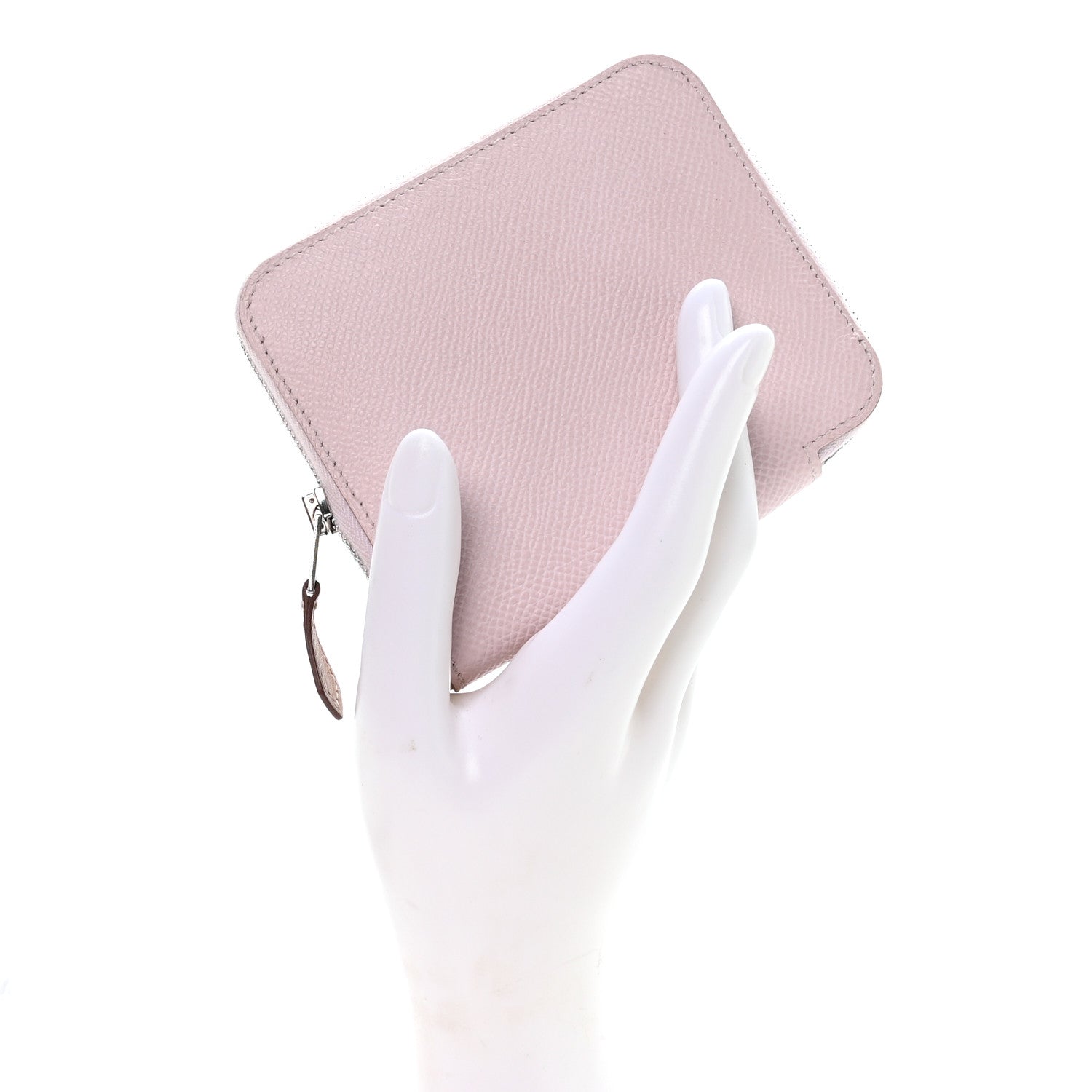 Hermes Epsom Silk'In Compact Wallet Mauve Pale Rose Darling Vert Vertigo 2 of 8