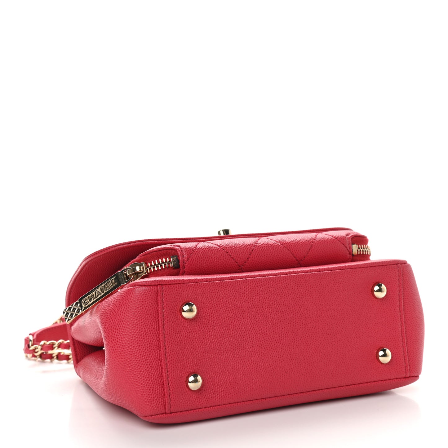Caviar Quilted Small Business Affinity Flap Red