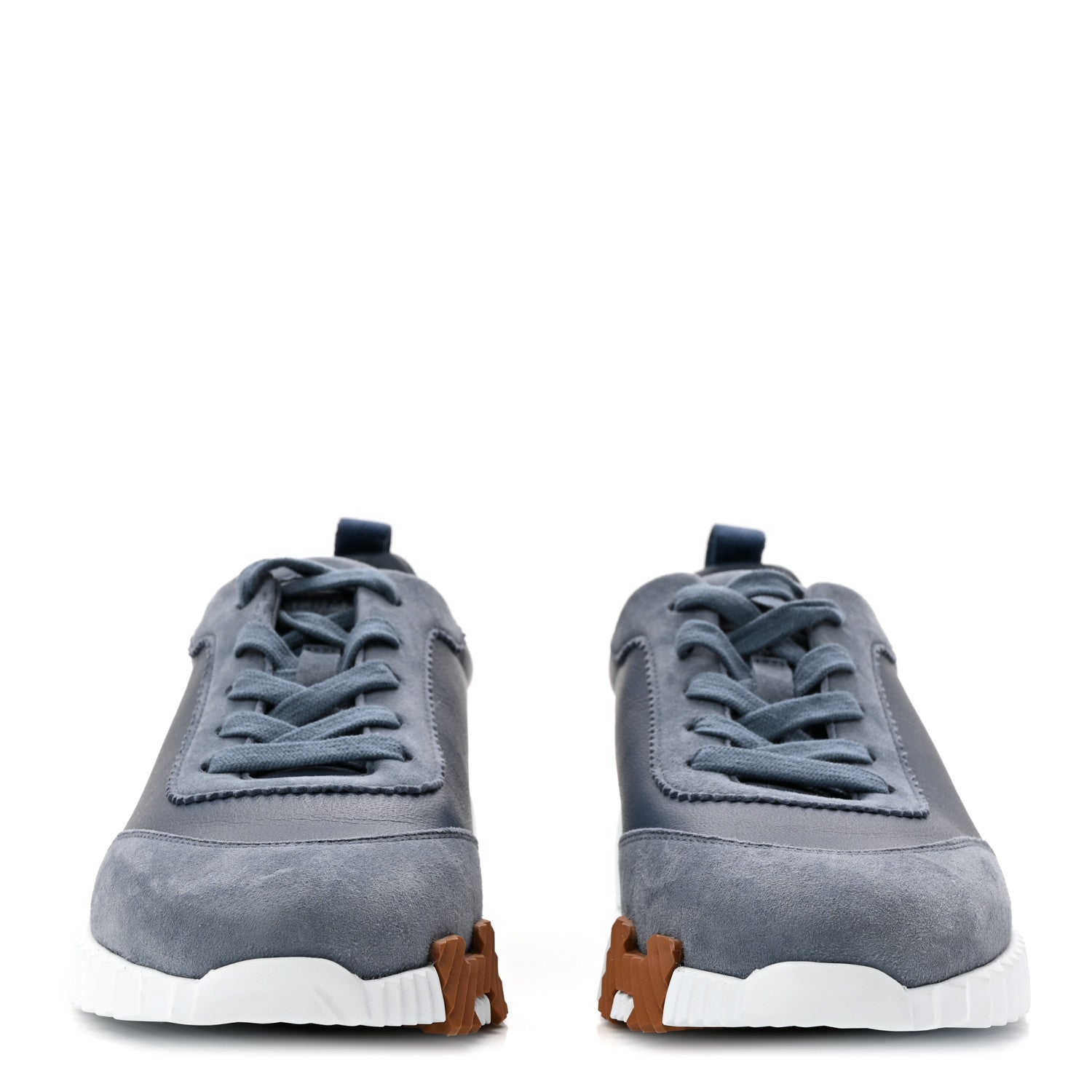 Hermes Sport Goatskin Suede Goatskin Womens Bouncing Sneakers 39 Bleu Mer 3 of 9