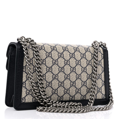 Gucci GG Supreme Monogram Textured Dollar Calfskin Small Rectangular Dionysus Shoulder Bag Beige Blue 3 of 9