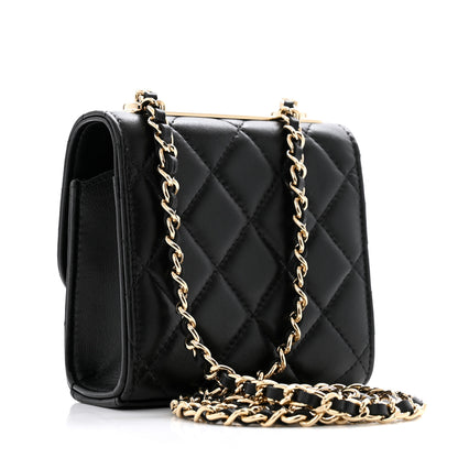 Chanel Lambskin Quilted Mini Trendy CC Clutch With Chain Black 3 of 12