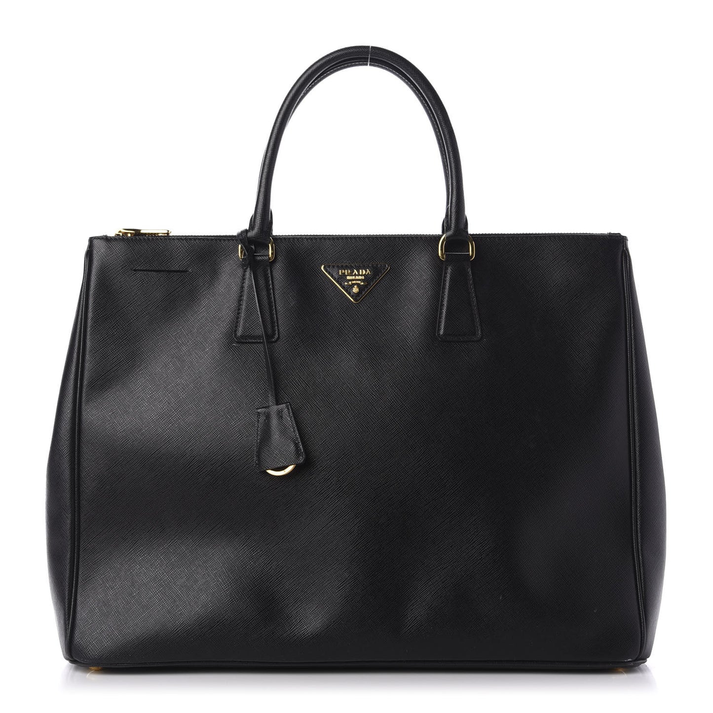 Saffiano Lux Extra Large Galleria Double Zip Tote Black