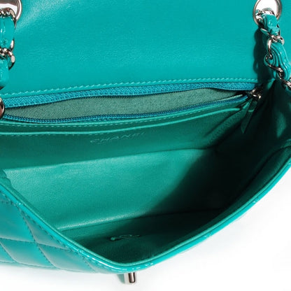 Chanel Patent Quilted Mini Flap Green 8 of 8