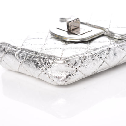 Chanel Metallic Aged Calfskin Quilted 2.55 Reissue Phone Case Silver 6 of 9