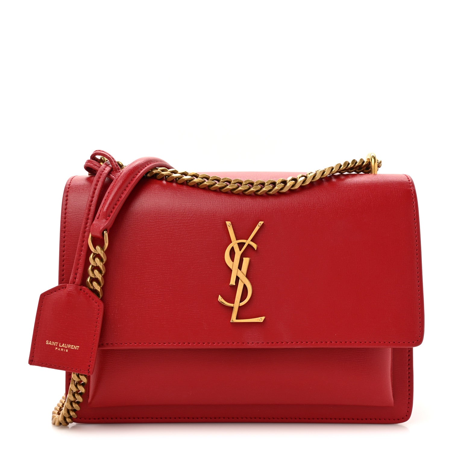 Saint Laurent Calfskin Medium Monogram Sunset Rouge Eros 1 of 10