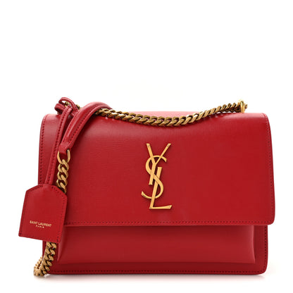 Saint Laurent Calfskin Medium Monogram Sunset Rouge Eros 1 of 10