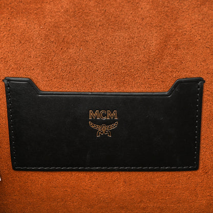 MCM Monogram Coated Canvas Berlin Studded Hat Box Crossbody Black 6 of 9