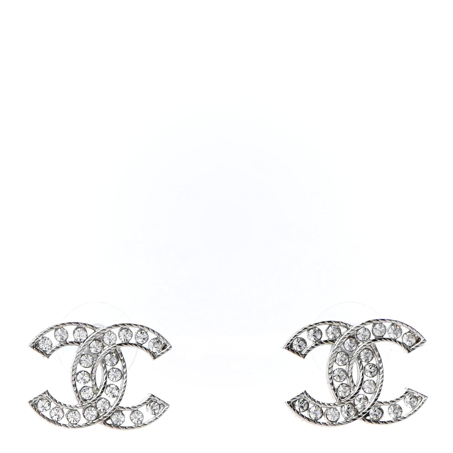 Crystal CC Earrings Silver