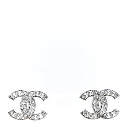 Chanel Crystal CC Earrings Silver 1 of 4