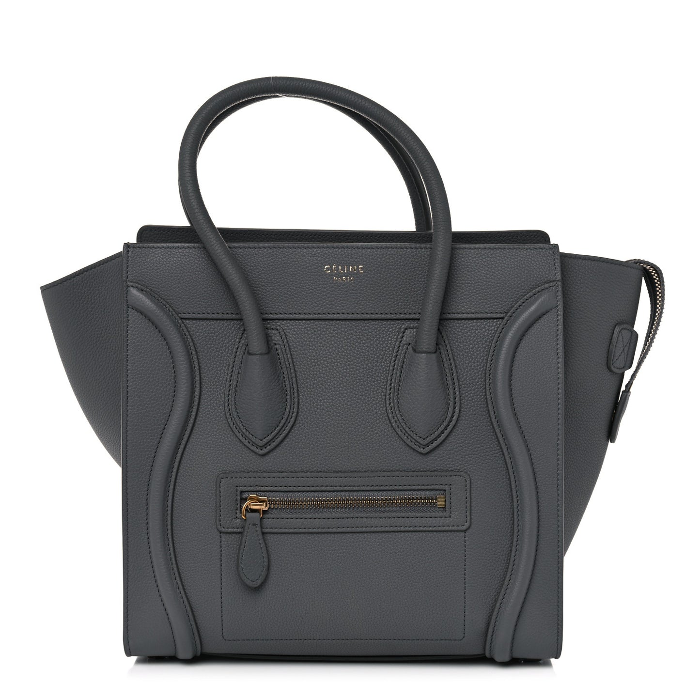 Baby Drummed Calfskin Micro Luggage Kohl