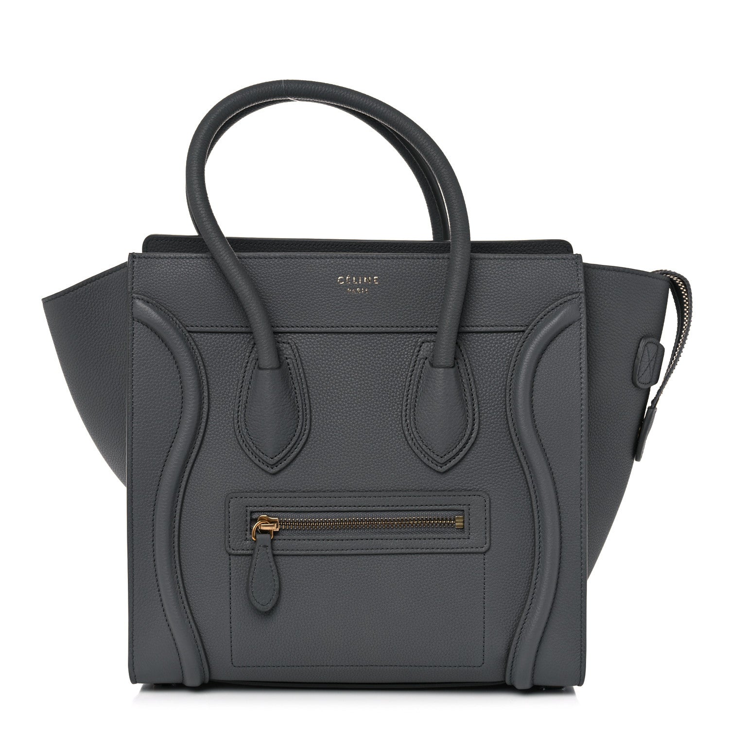 Celine Baby Drummed Calfskin Micro Luggage Kohl 1 of 10
