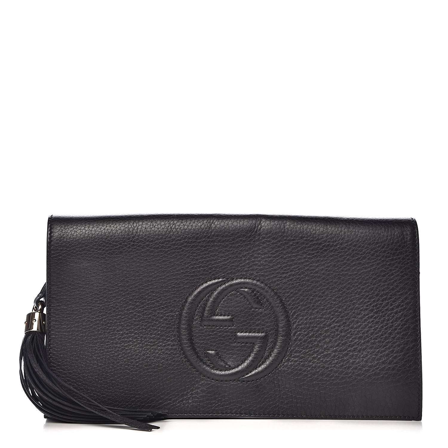 Gucci Pebbled Calfskin Medium Soho Clutch Black 1 of 12