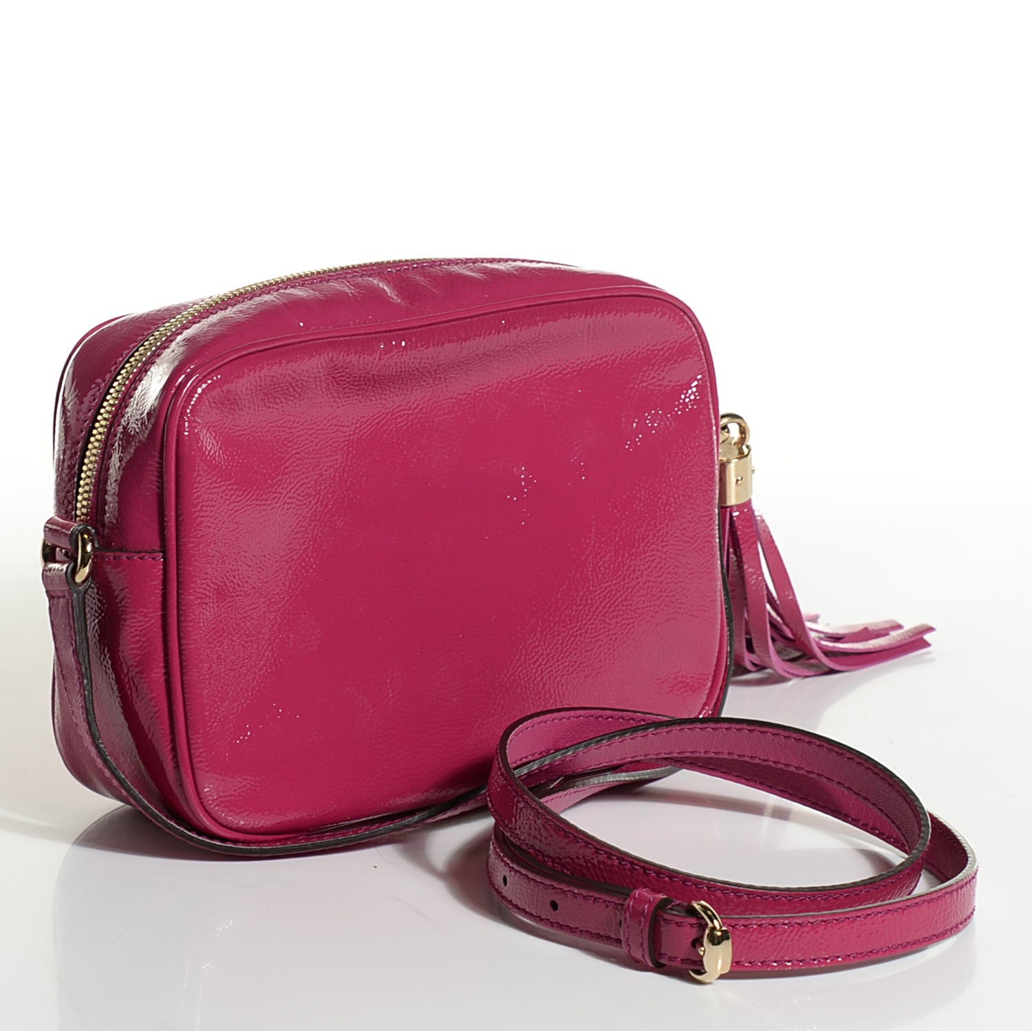 Gucci Soft Patent Small Soho Disco Bag Bright Bougainvillea 3 of 9