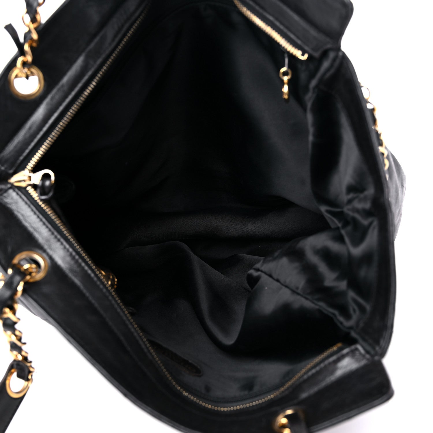 Chanel Lambskin Large Quilted Shopping Tote Black 5 of 15