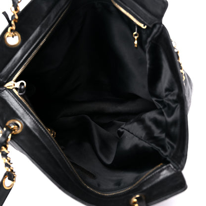 Chanel Lambskin Large Quilted Shopping Tote Black 5 of 15
