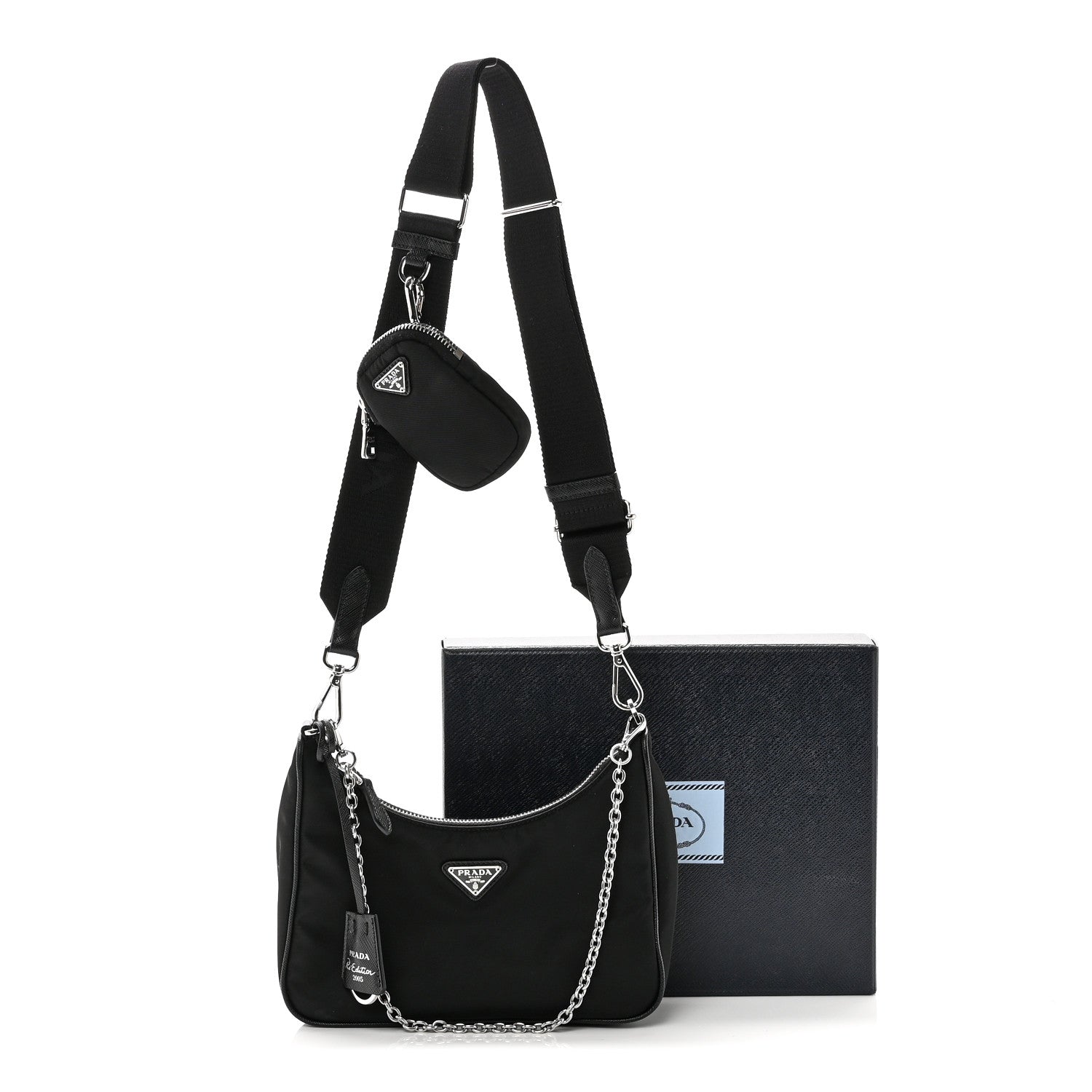 Prada Nylon Re-Edition 2005 Shoulder Bag Black 10 of 10