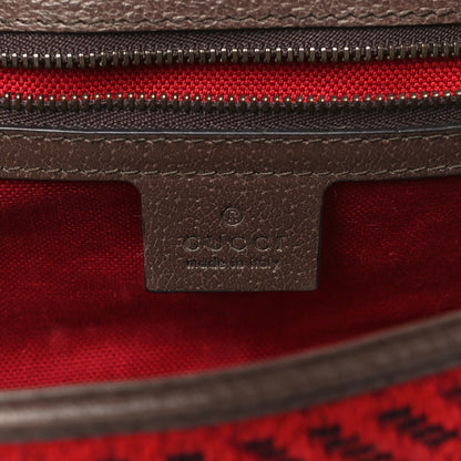 Gucci Wool Tweed Textured Dollar Calfskin Matelasse Diagonal Plaid Small GG Marmont Shoulder Bag Red Green Multicolor New Acero 6 of 9